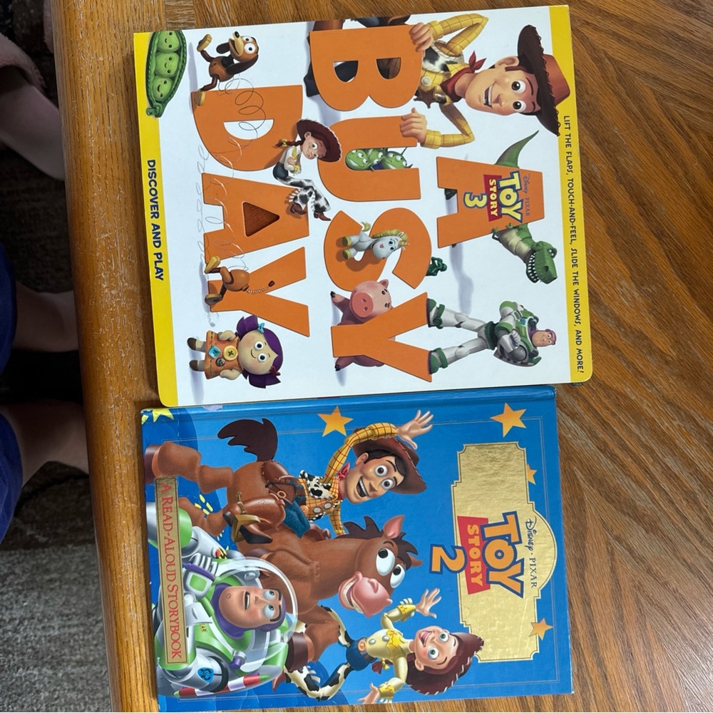 Lot of  two Disney Pixar Toy Story 2 Hardcover Book and A busy day 3 book